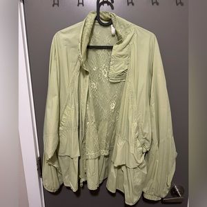 Free people jacket with floral lace in green